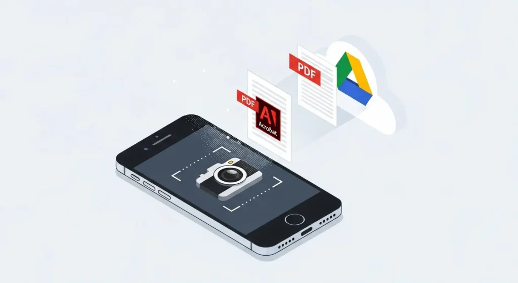 スマホの写真をGoogleドライブでPDF化するイメージ画像